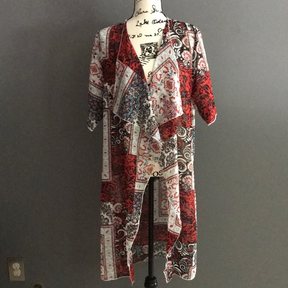 Mixed print boho-vibe LuLaRoe Shirley kimono - Picture 1 of 10